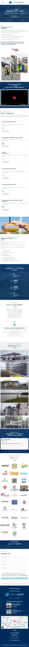 Usługi geodezyjne Geo – Zenit - zrzut strony, widok na telefonie